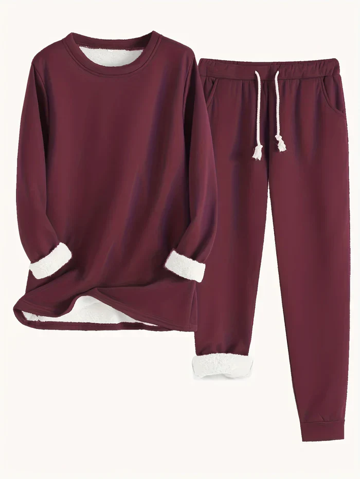 Ensemble thermique uni – Deux pièces chaudes pour femme - Image 7