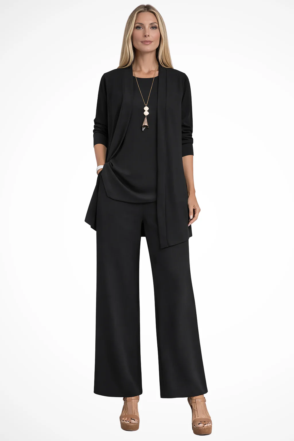 Ensemble trois pièces élégant pour femme – Style chic et sophistiqué pour les soirées d'affaires - Image 3