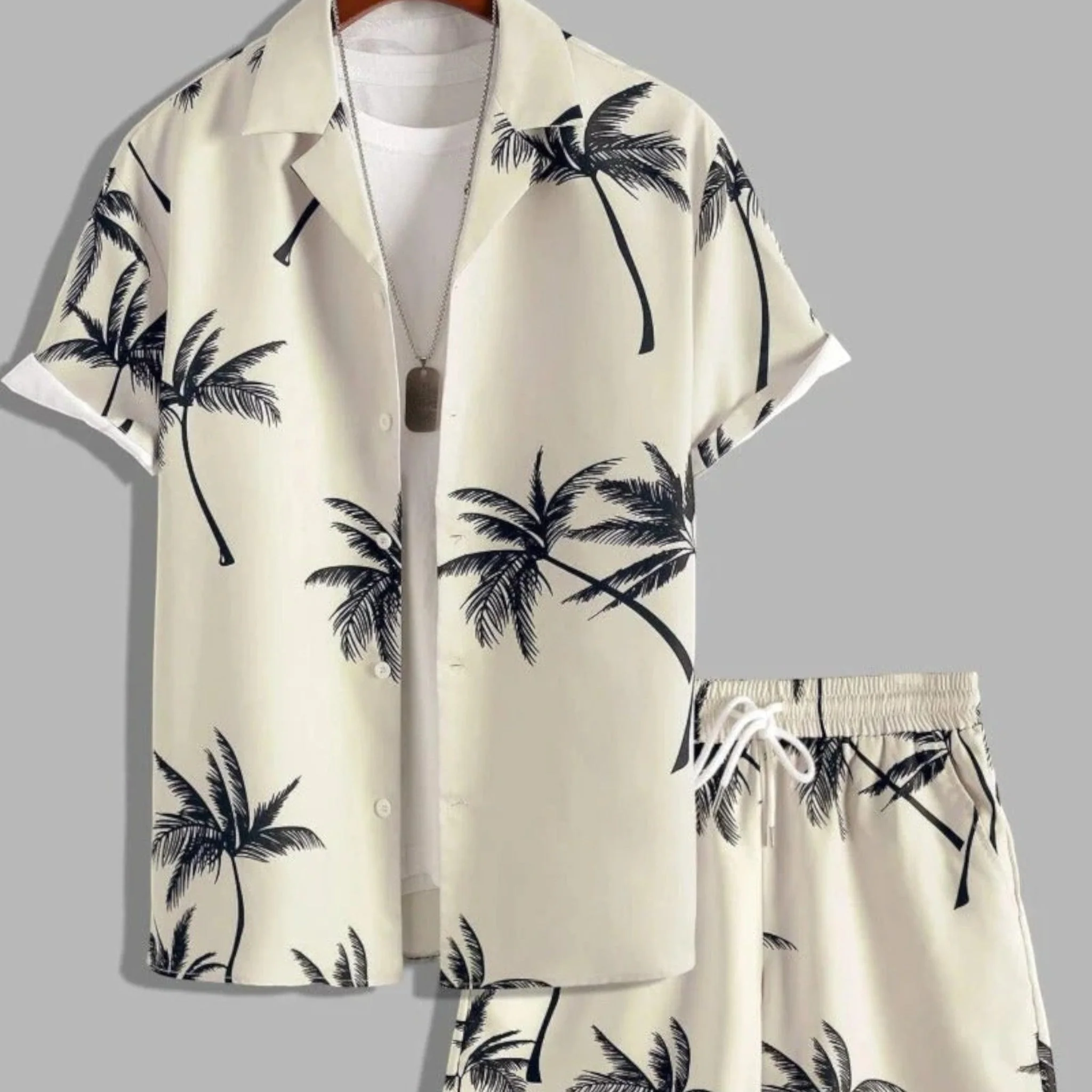 Ensemble Tropical Élégant Homme – Chemise et Short Décontracté Été