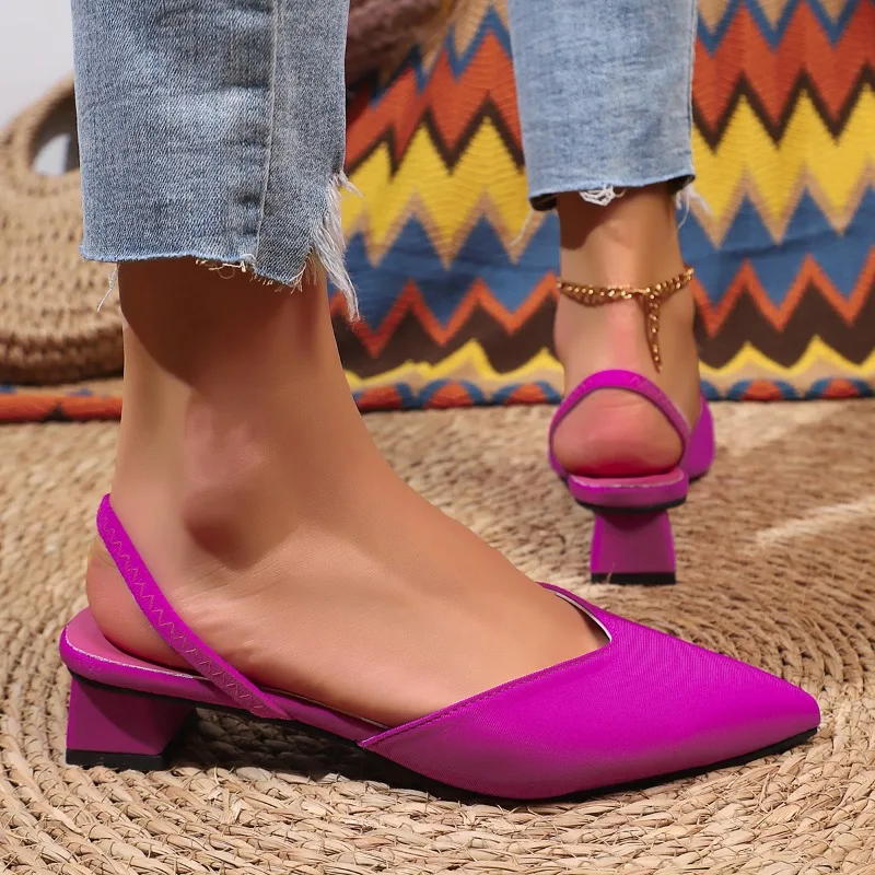 Escarpins slingback femme a talon bloc bas - Confortables et elegants - Image 6