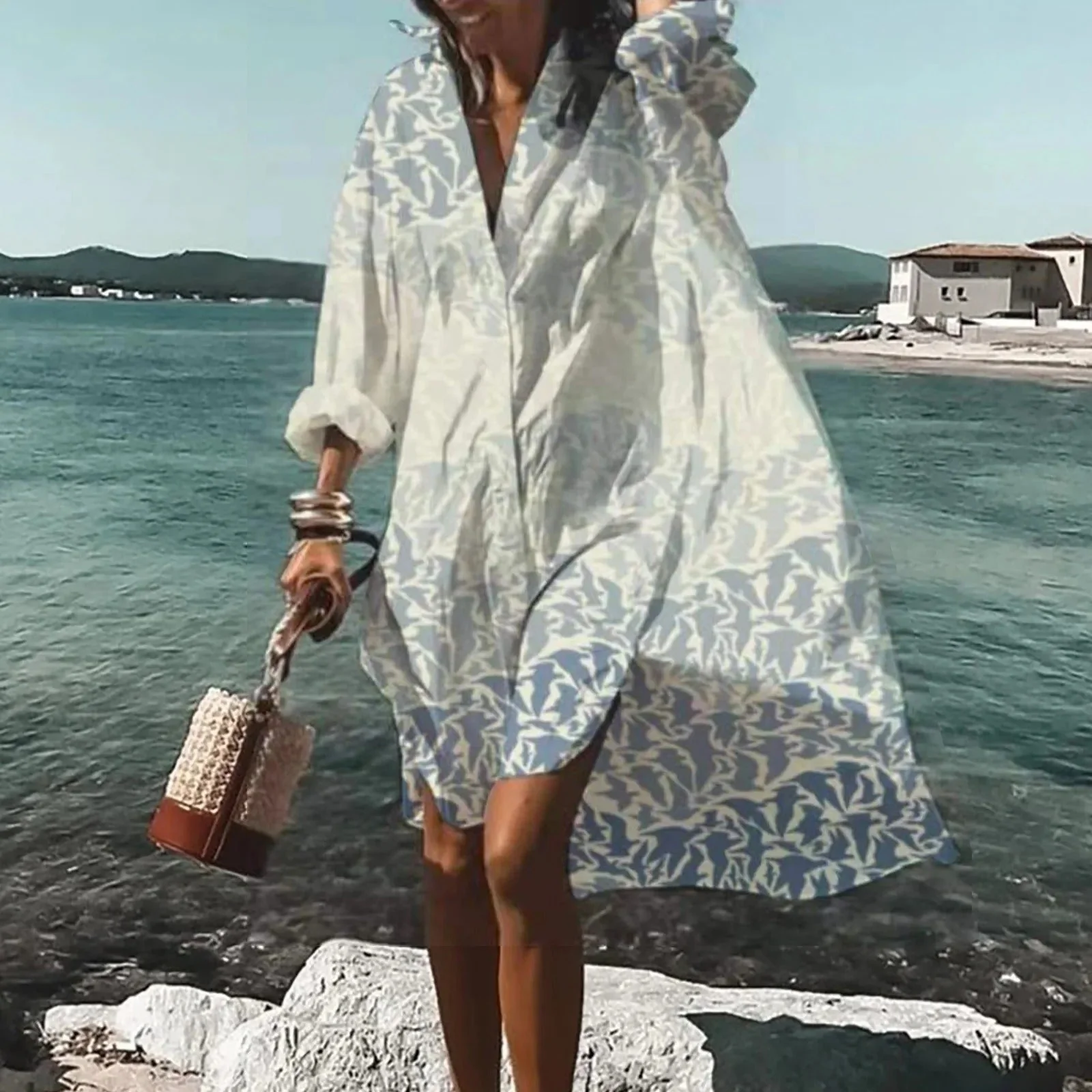 Femmes Chemise Midi Décontractée Stylée Robe – Élégance Quotidienne - Image 2