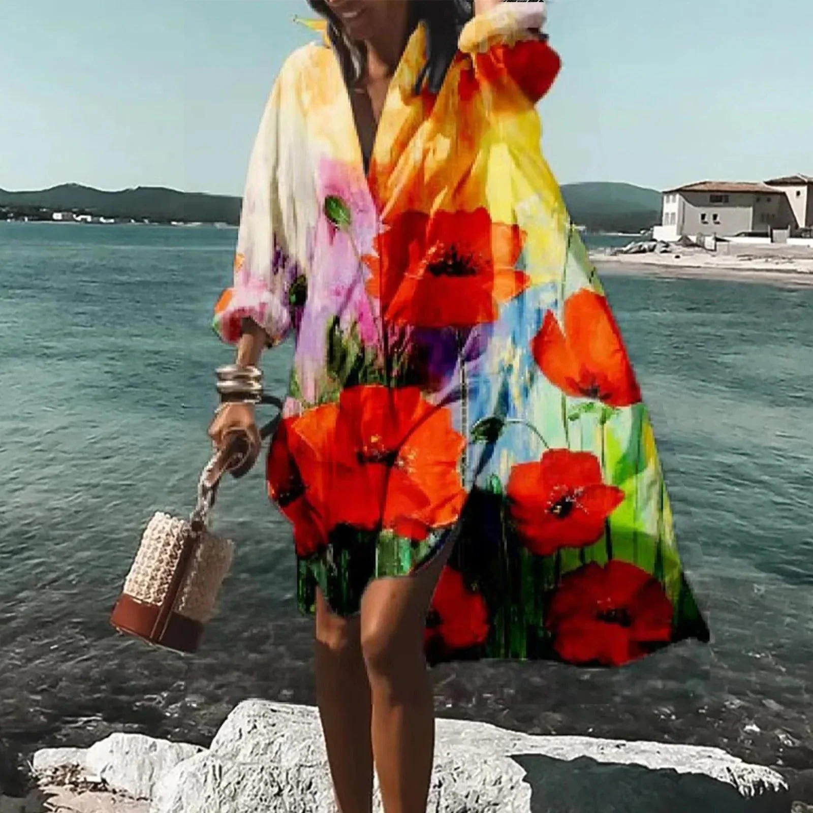 Femmes Chemise Midi Décontractée Stylée Robe – Élégance Quotidienne - Image 7