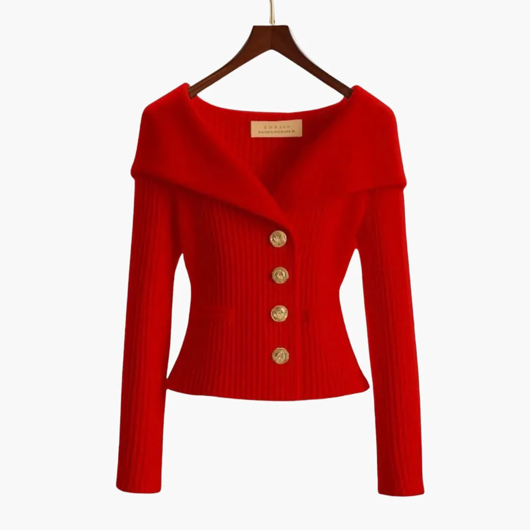 Gilet Côtelé Court Élégant pour Femme – Tricot Boutonné Confortable - Image 3