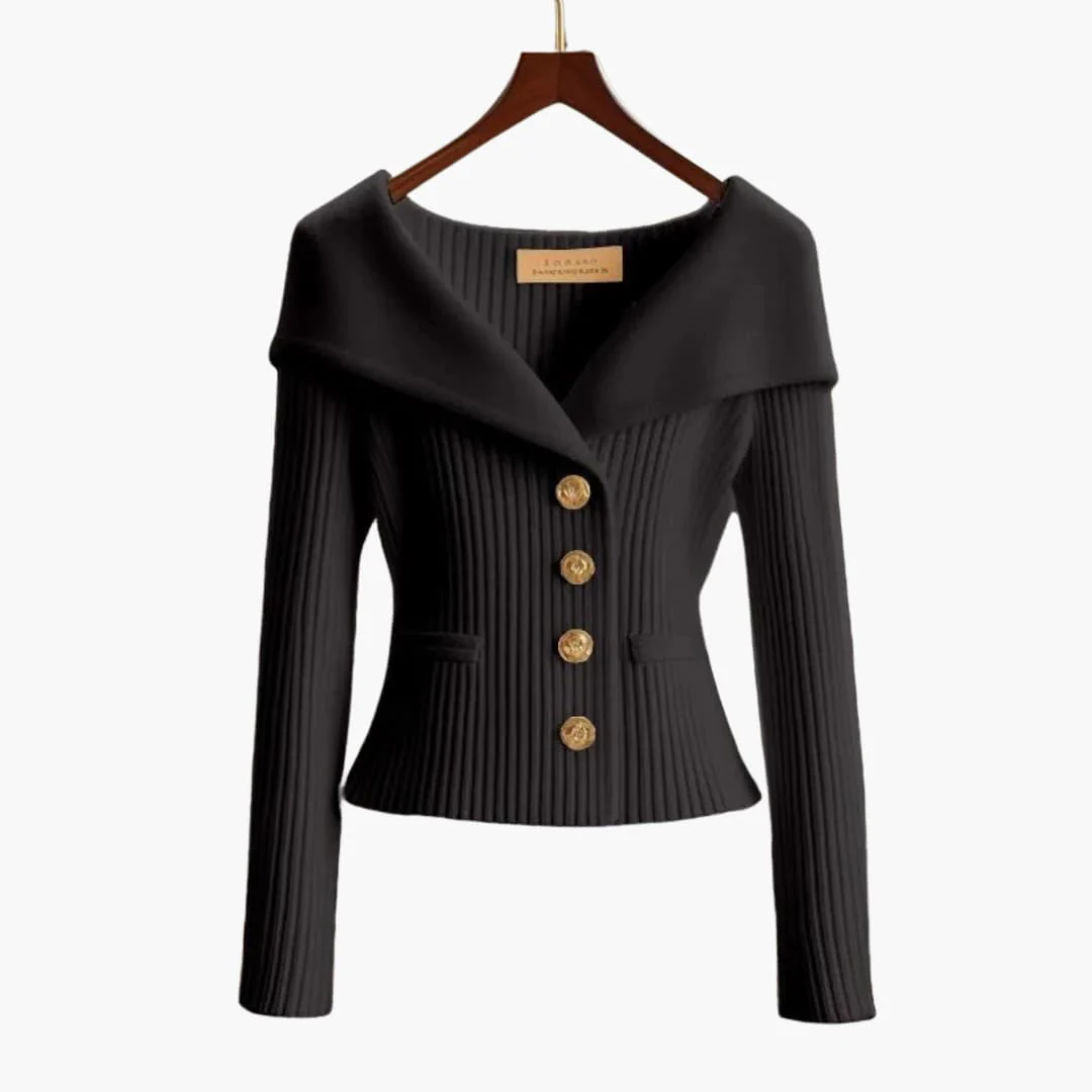 Gilet Côtelé Court Élégant pour Femme – Tricot Boutonné Confortable - Image 4