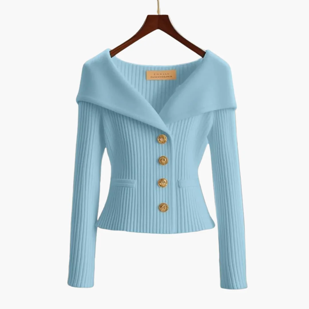 Gilet Côtelé Court Élégant pour Femme – Tricot Boutonné Confortable - Image 5