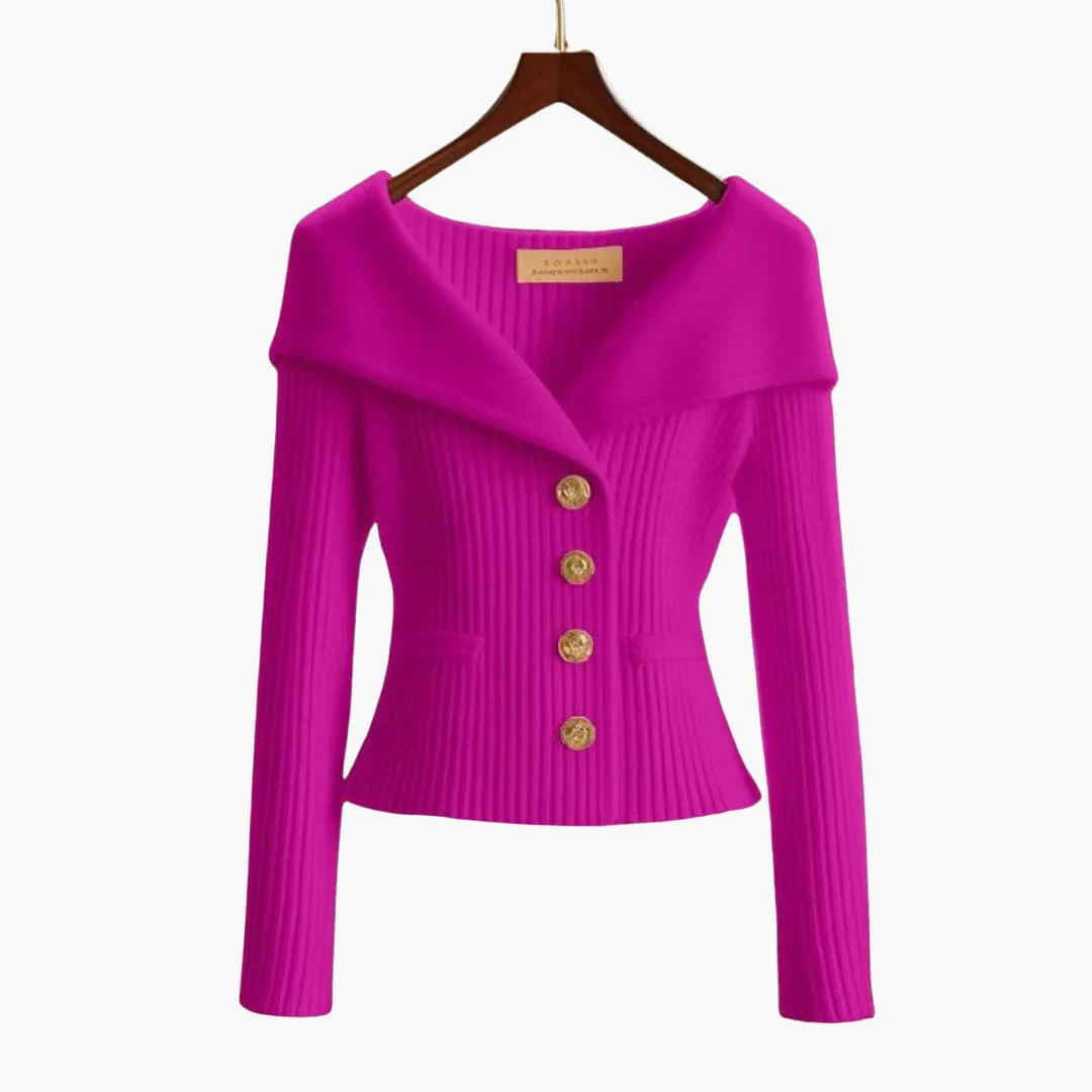 Gilet Côtelé Court Élégant pour Femme – Tricot Boutonné Confortable - Image 6