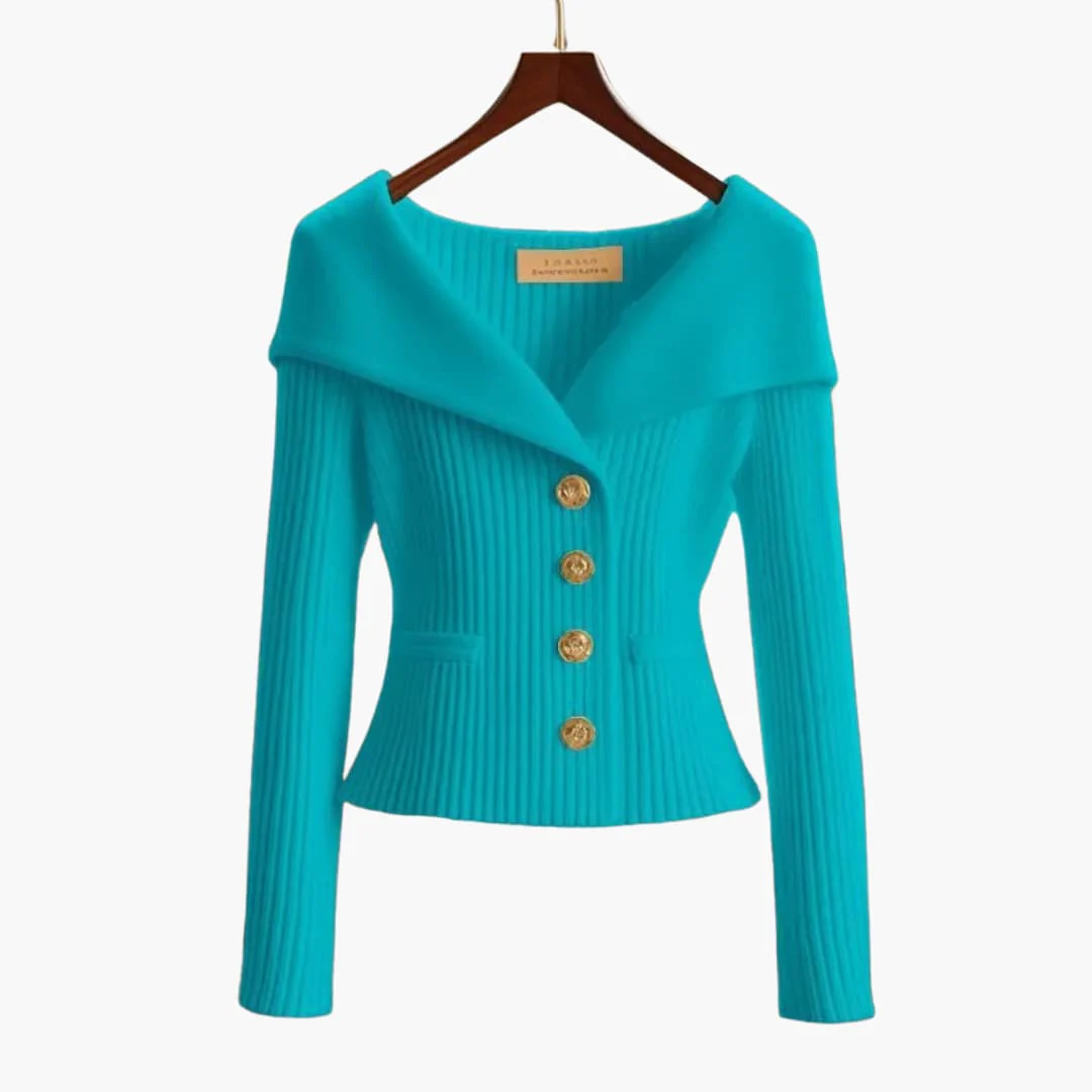 Gilet Côtelé Court Élégant pour Femme – Tricot Boutonné Confortable - Image 7