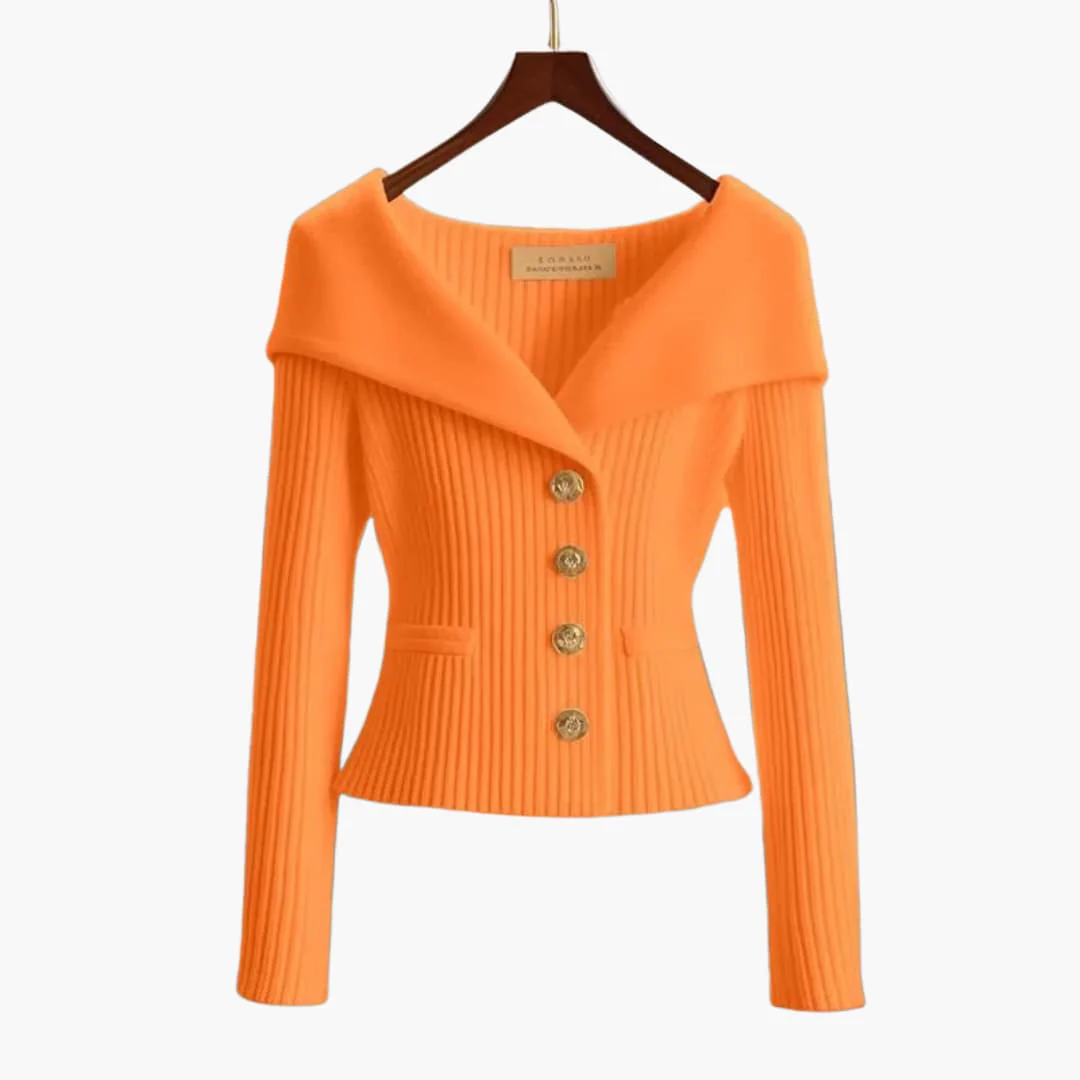 Gilet Côtelé Court Élégant pour Femme – Tricot Boutonné Confortable - Image 9