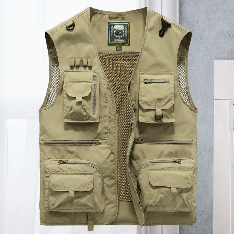 Gilet d'Été Léger Multi-Poches Homme – Veste Sans Manches Respirante pour la Randonnée, la Pêche, le Camping et les Voyages - Image 12