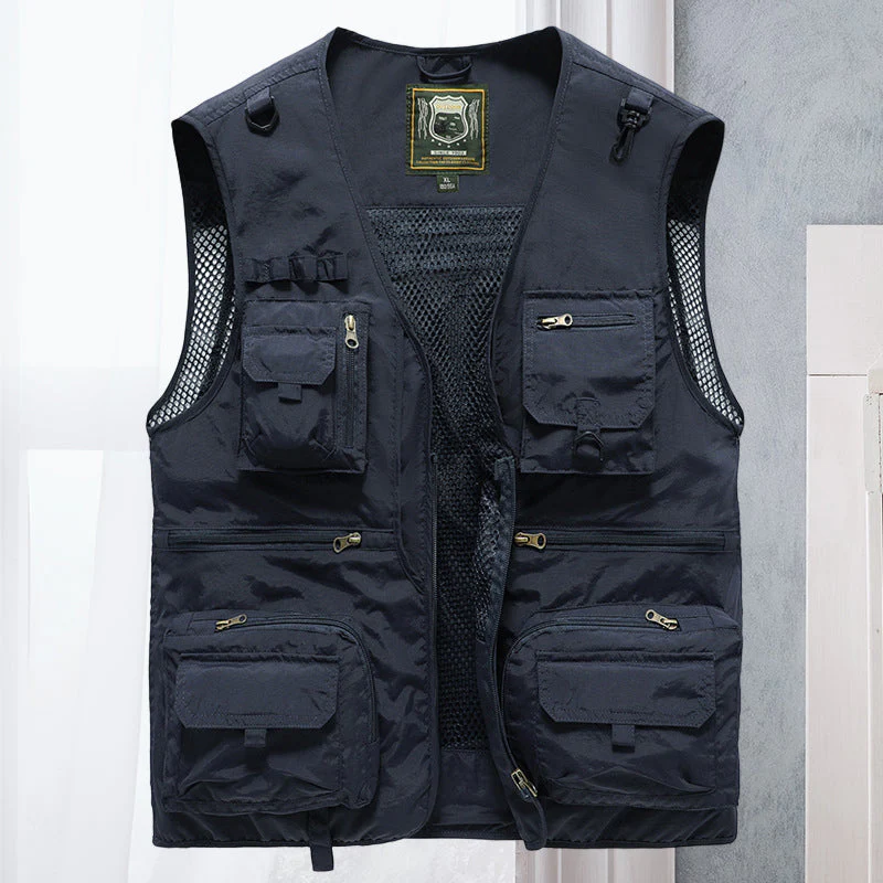 Gilet d'Été Léger Multi-Poches Homme – Veste Sans Manches Respirante pour la Randonnée, la Pêche, le Camping et les Voyages - Image 13