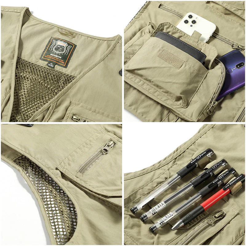 Gilet d'Été Léger Multi-Poches Homme – Veste Sans Manches Respirante pour la Randonnée, la Pêche, le Camping et les Voyages - Image 5