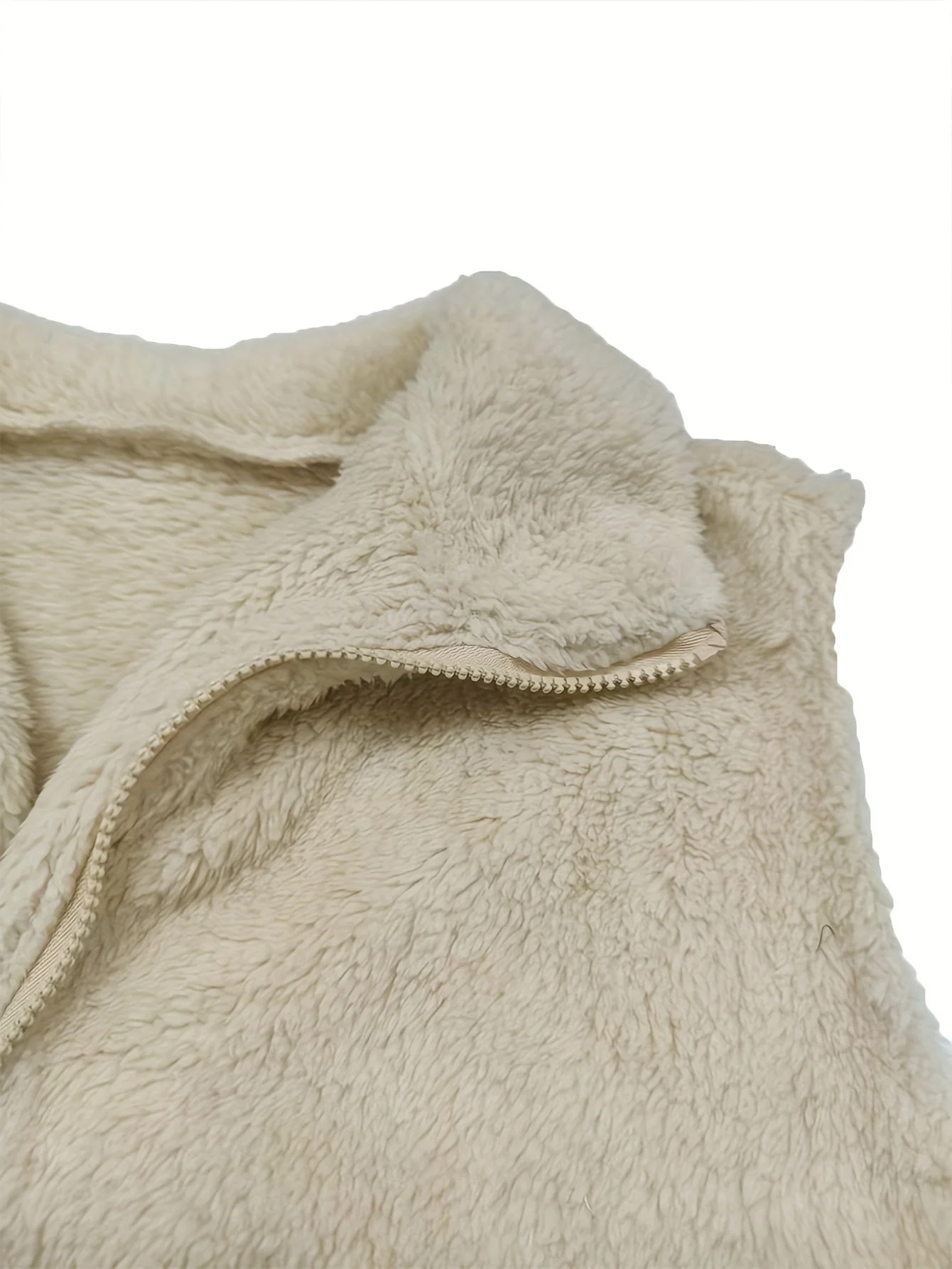 Gilet en Fourrure Douce pour Femme – Veste Élégante à Manches Courtes et Fermeture Éclair - Image 7