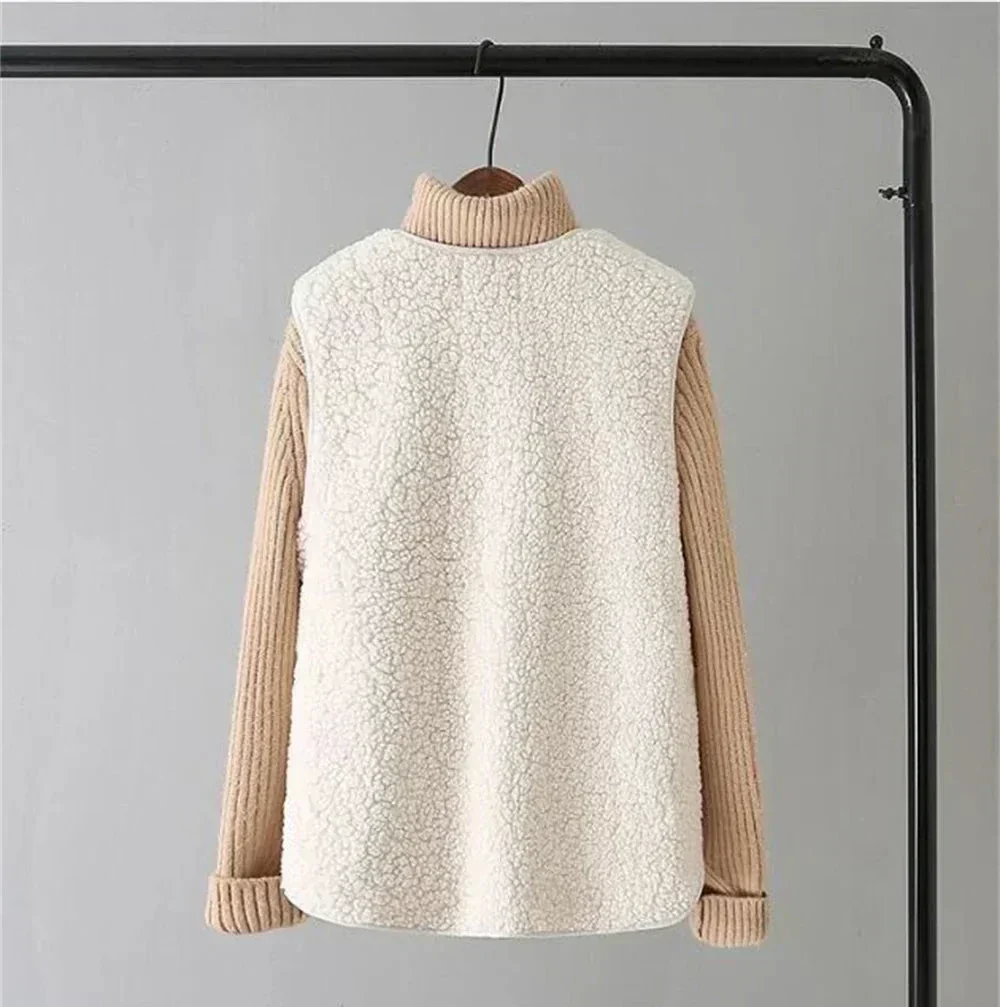 Gilet en Peluche Sans Manches Classique Femme – Couche Élégante et Confortable - Image 6