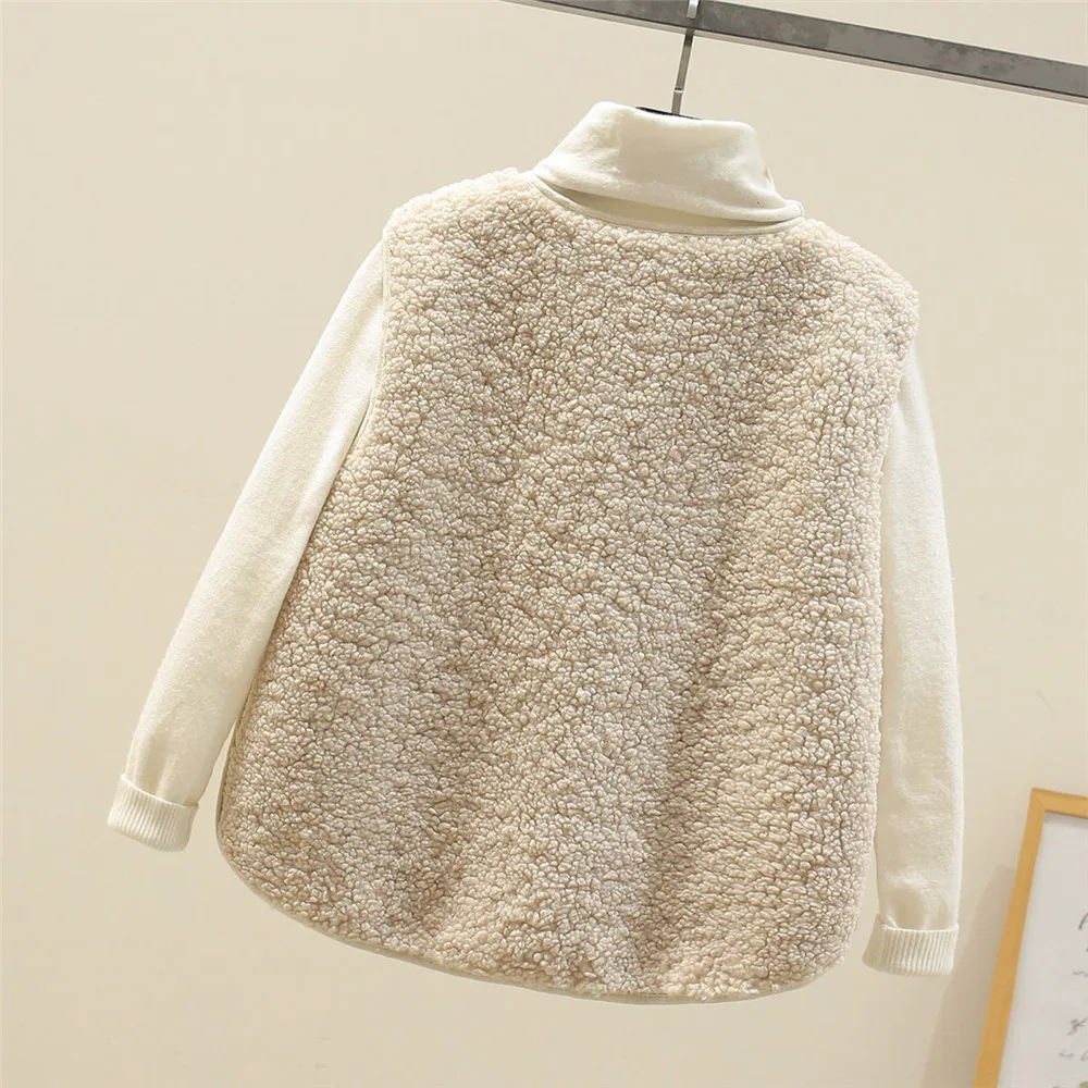 Gilet en Peluche Sans Manches Classique Femme – Couche Élégante et Confortable - Image 8