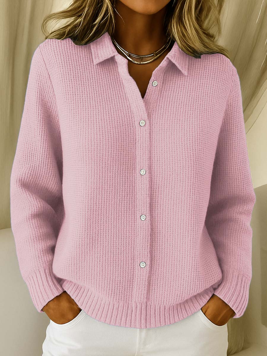 Gilet Femme en Maille Douce Boutonné – Manches Longues Classiques - Image 2