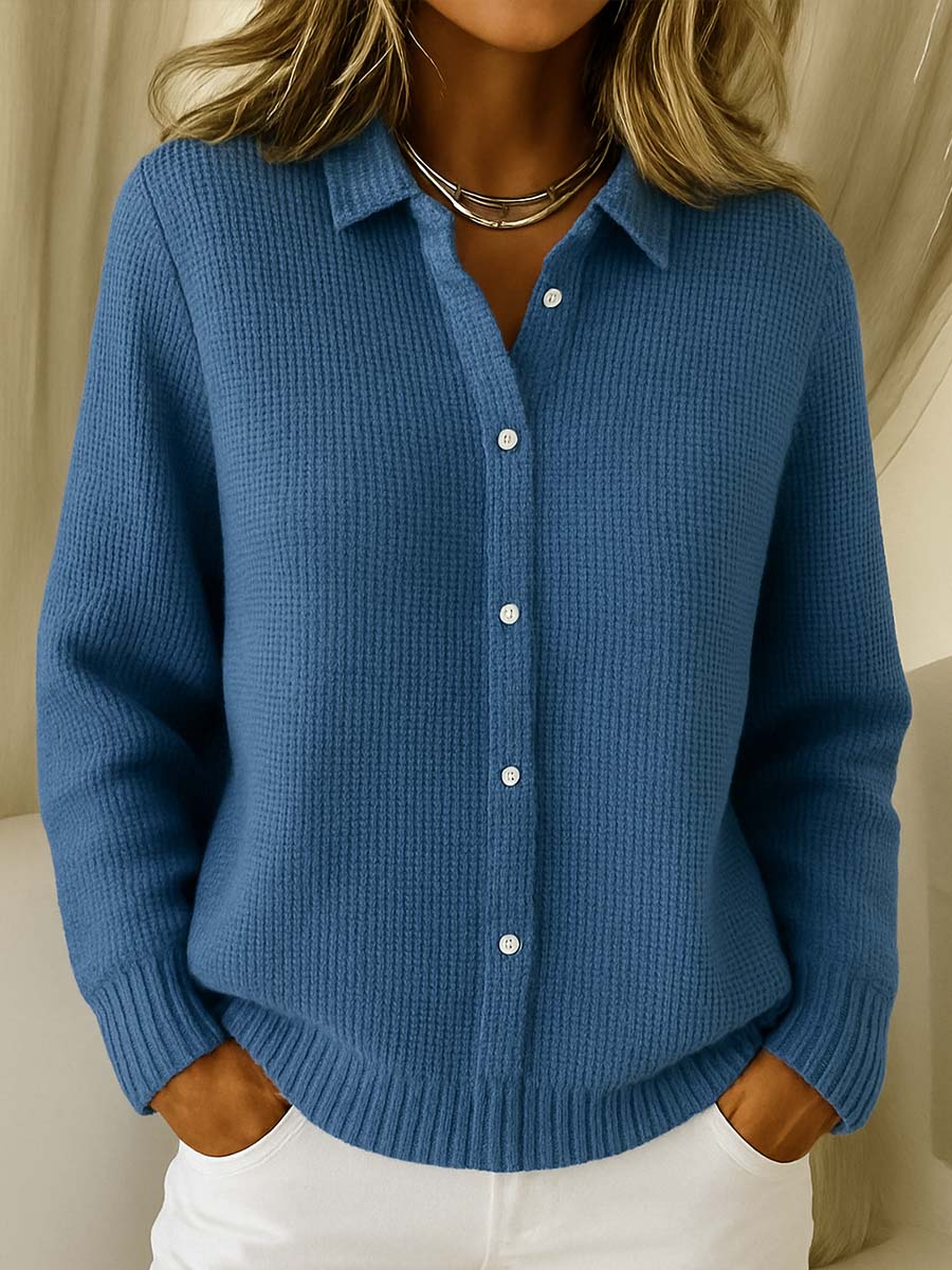Gilet Femme en Maille Douce Boutonné – Manches Longues Classiques - Image 4