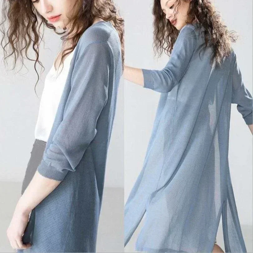 Gilet long pour femme – Élégant cardigan léger pour un look stylé et aéré - Image 11