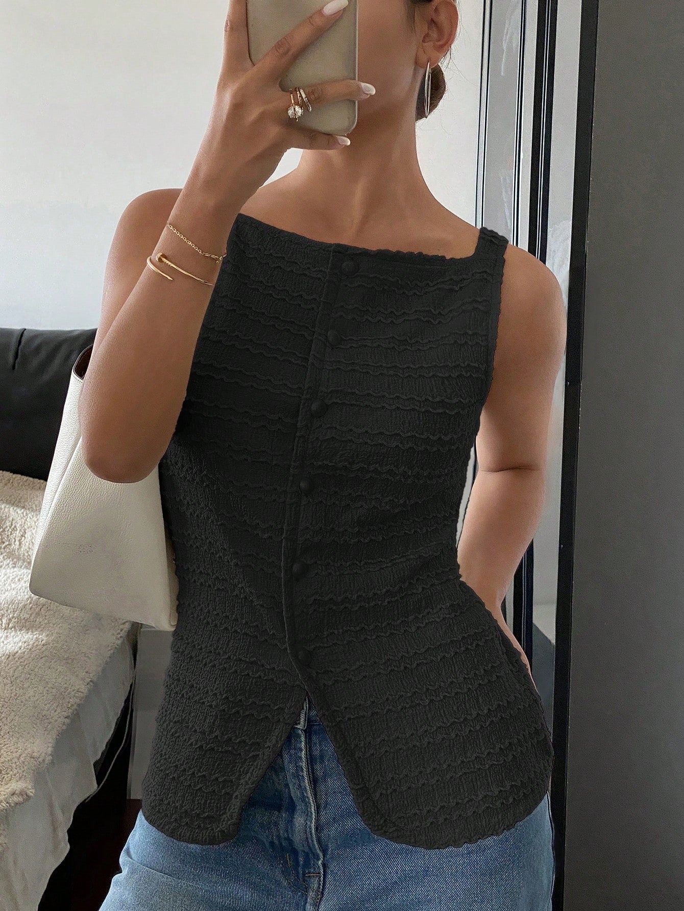 Gilet sans manches femme à boutons – Coupe élégante et chic - Image 2