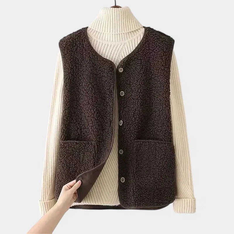 Gilet Teddy Femme - Veste Sans Manches Confortable et Douce - Image 3