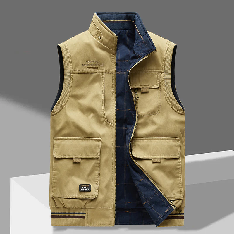 Gilet Utilitaire Premium Réversible Homme – Gilet en Coton à Poches Multiples - Image 3