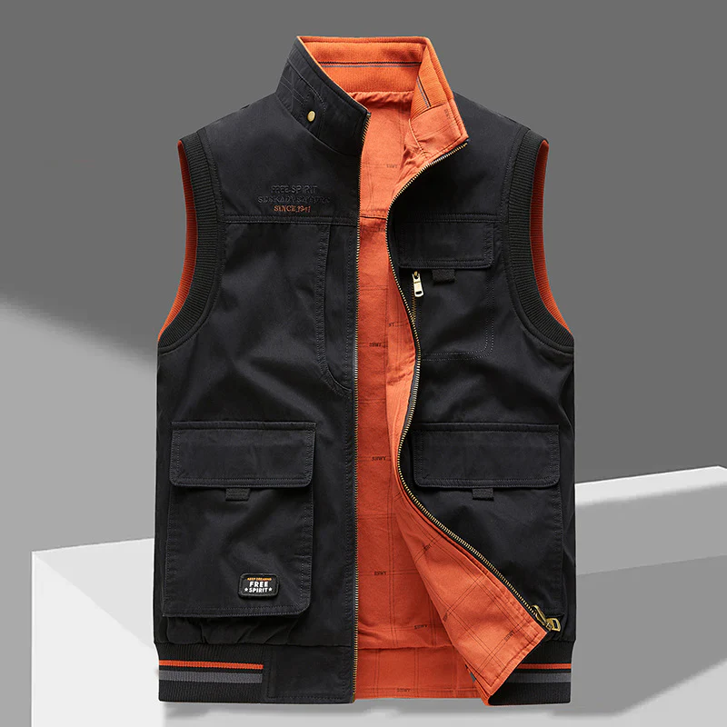 Gilet Utilitaire Premium Réversible Homme – Gilet en Coton à Poches Multiples - Image 4