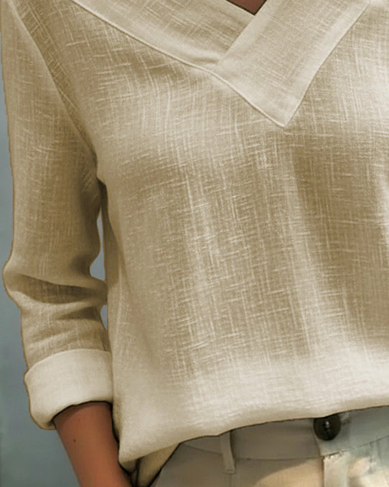 Haut élégant pour femme – Col en V asymétrique, style chic pour le travail et les soirées - Image 13