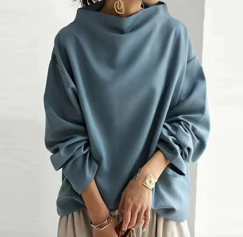 Haut en tricot doux à col montant pour femme - Image 3