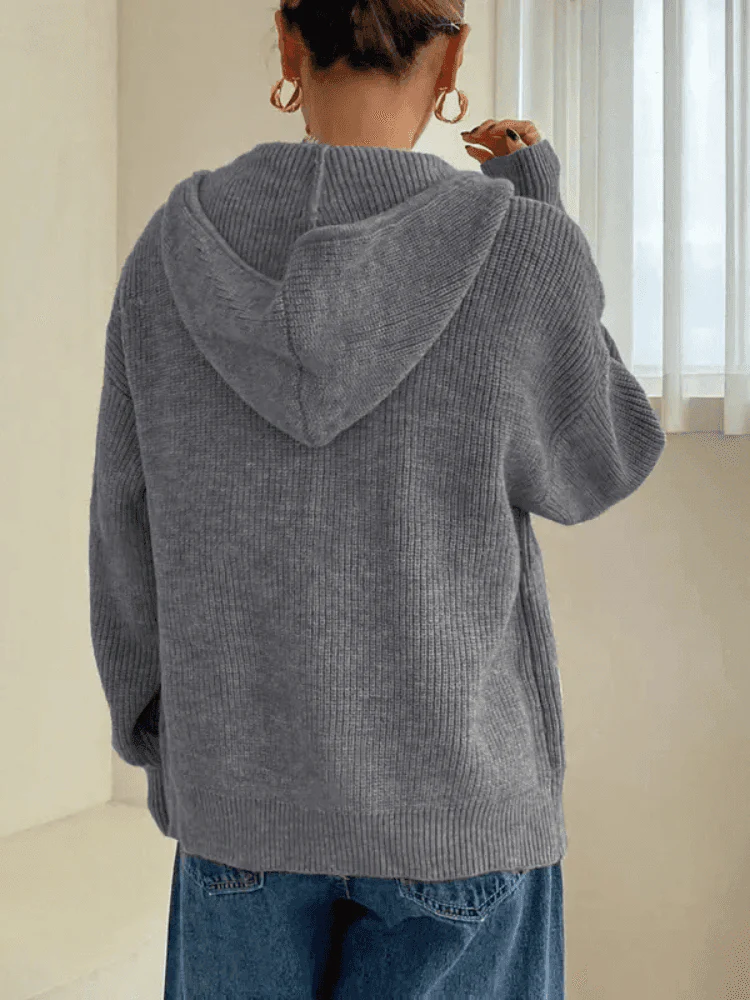 Hoodie zippé en tricot pour femme - Image 8