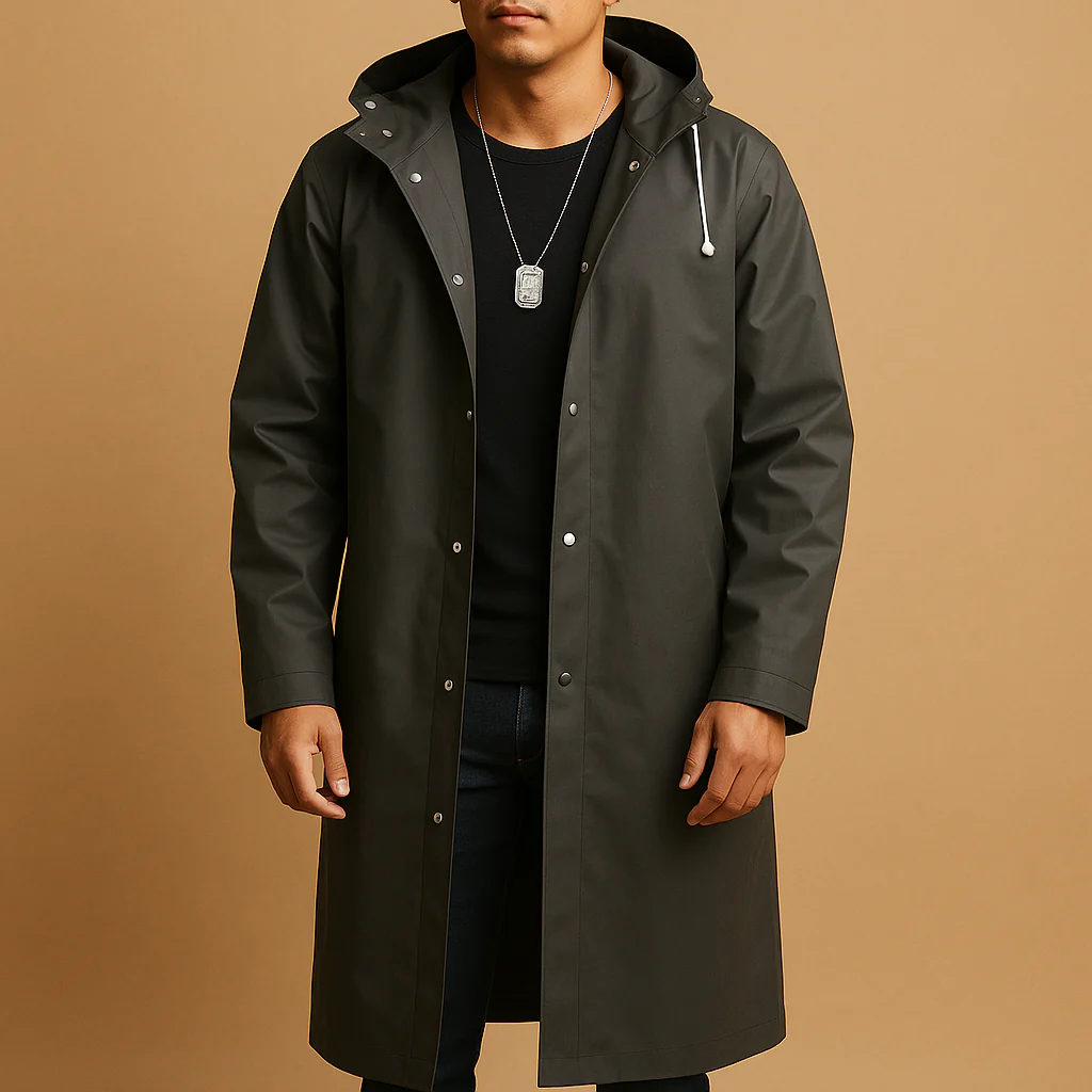 Imperméable Longue Premium pour Homme – Manteau à Capuche Élégant - Image 2