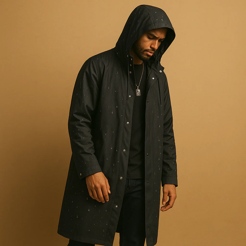 Imperméable Longue Premium pour Homme – Manteau à Capuche Élégant - Image 3