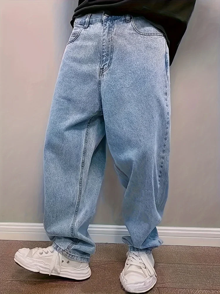 Jean Baggy en Denim pour Homme – Détail Plissé, Coupe Décontractée - Image 2