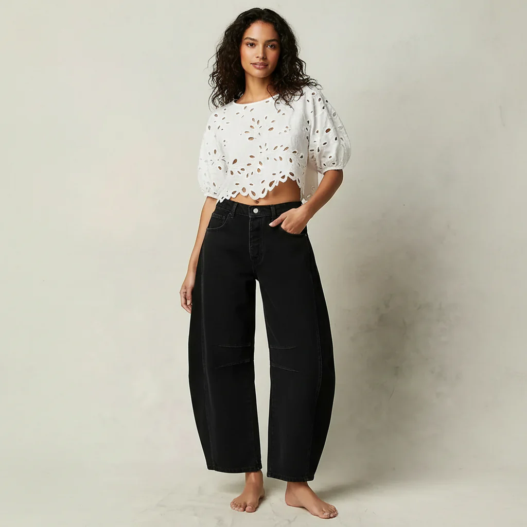 Jean baggy femme a coupe ample - Decontracte et tendance - Image 12