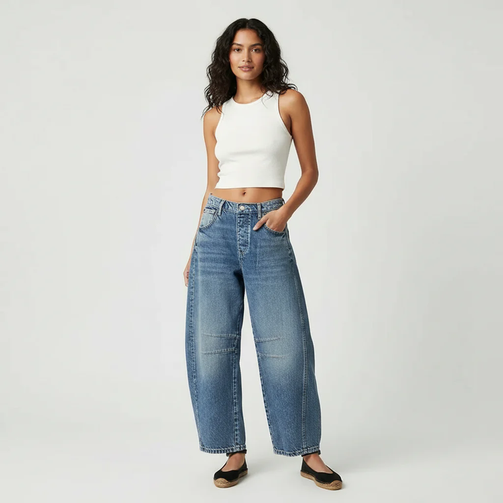 Jean baggy femme a coupe ample - Decontracte et tendance - Image 14
