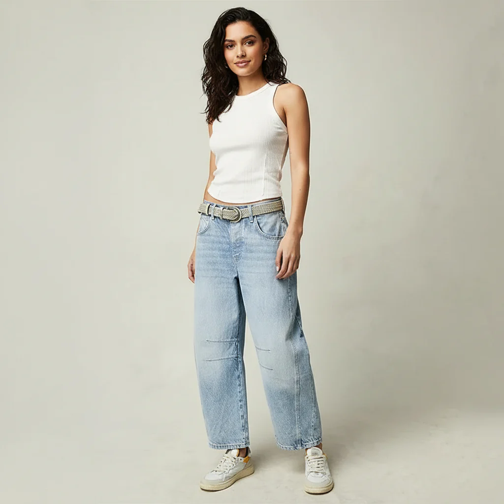 Jean baggy femme a coupe ample - Decontracte et tendance - Image 16
