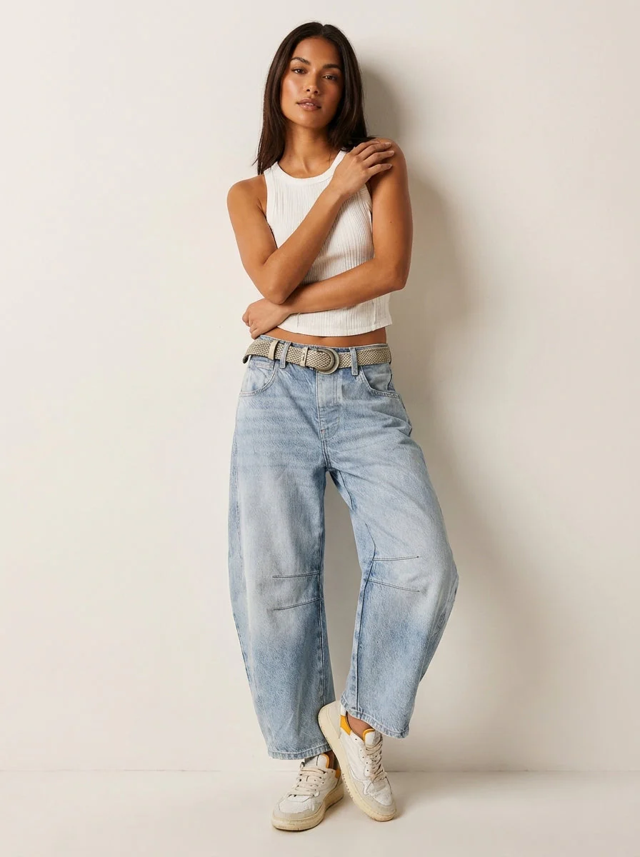 Jean baggy femme a coupe ample - Decontracte et tendance - Image 17