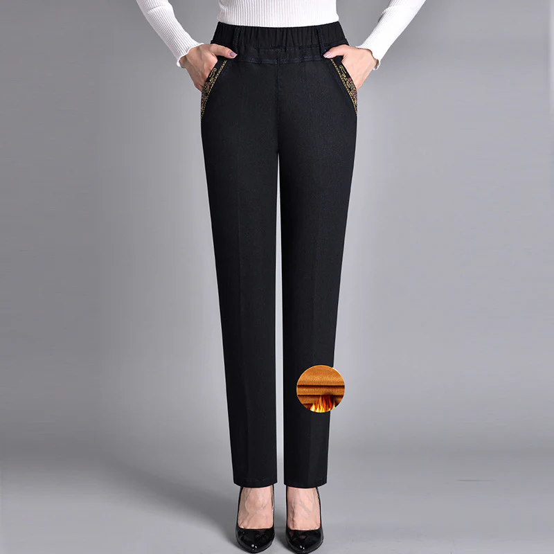 Jean Femme Droite Stylé – Taille Élastique et Poches en Denim - Image 7