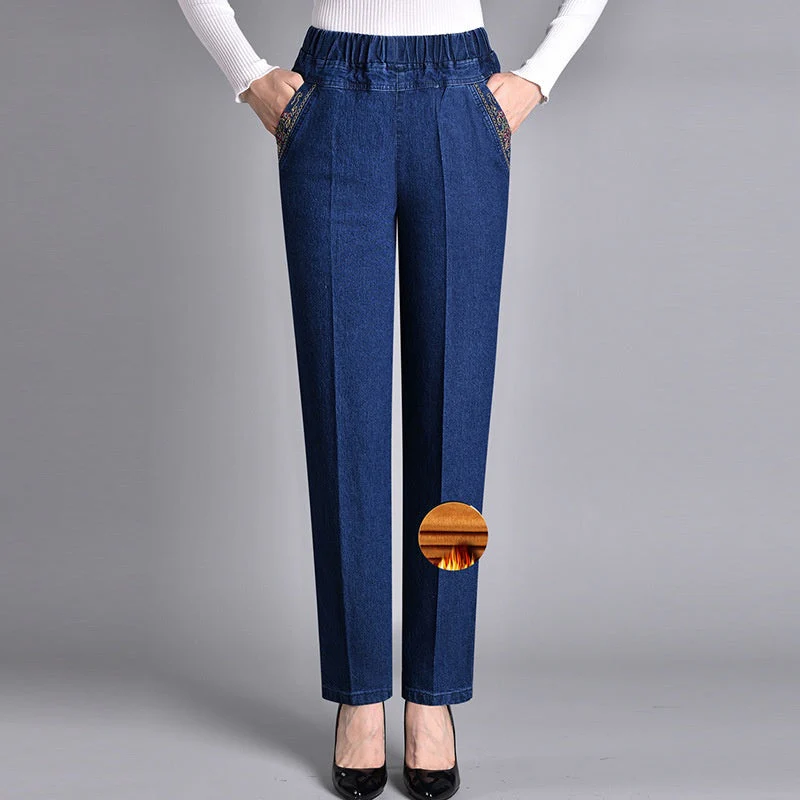 Jean Femme Droite Stylé – Taille Élastique et Poches en Denim - Image 8