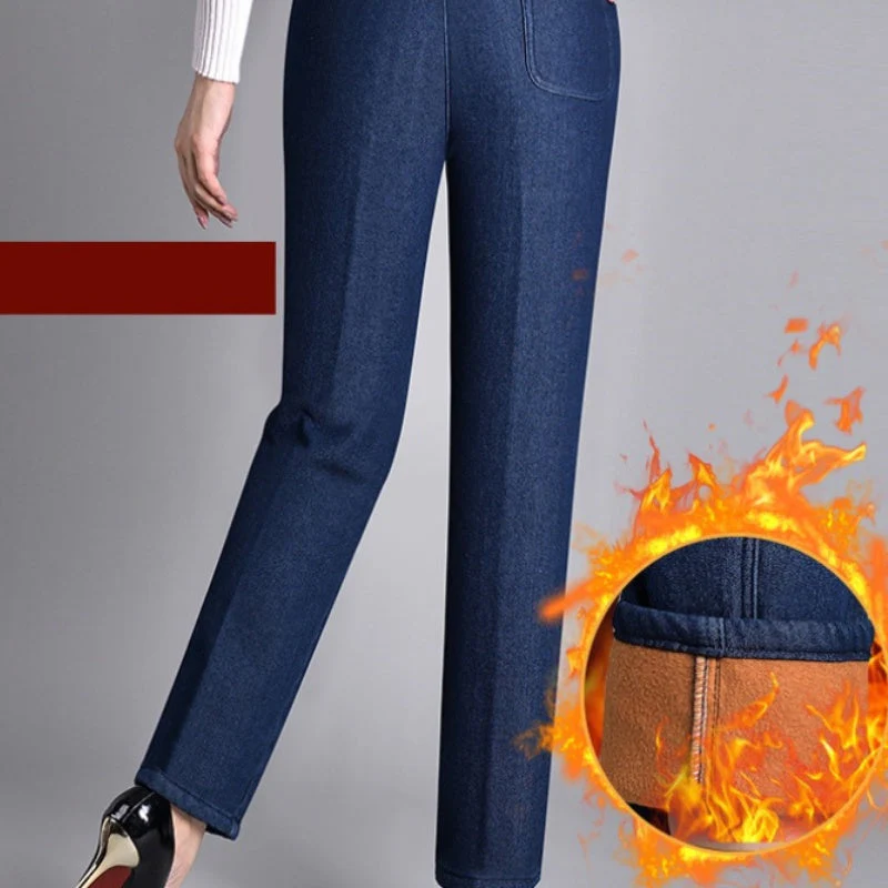 Jean Femme Droite Stylé – Taille Élastique et Poches en Denim - Image 9