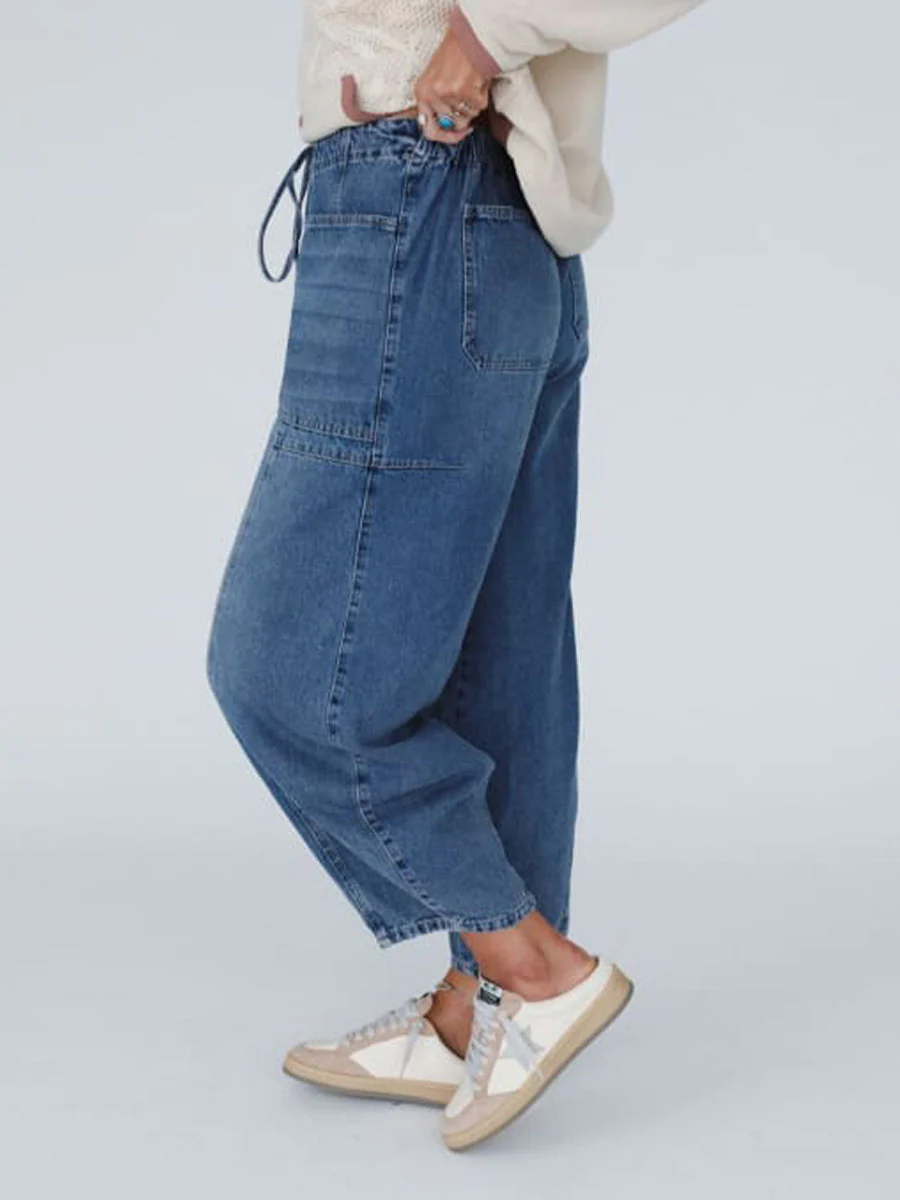 Jean Femme Large à Cordon – Pantalon Denim Décontracté Confortable - Image 2