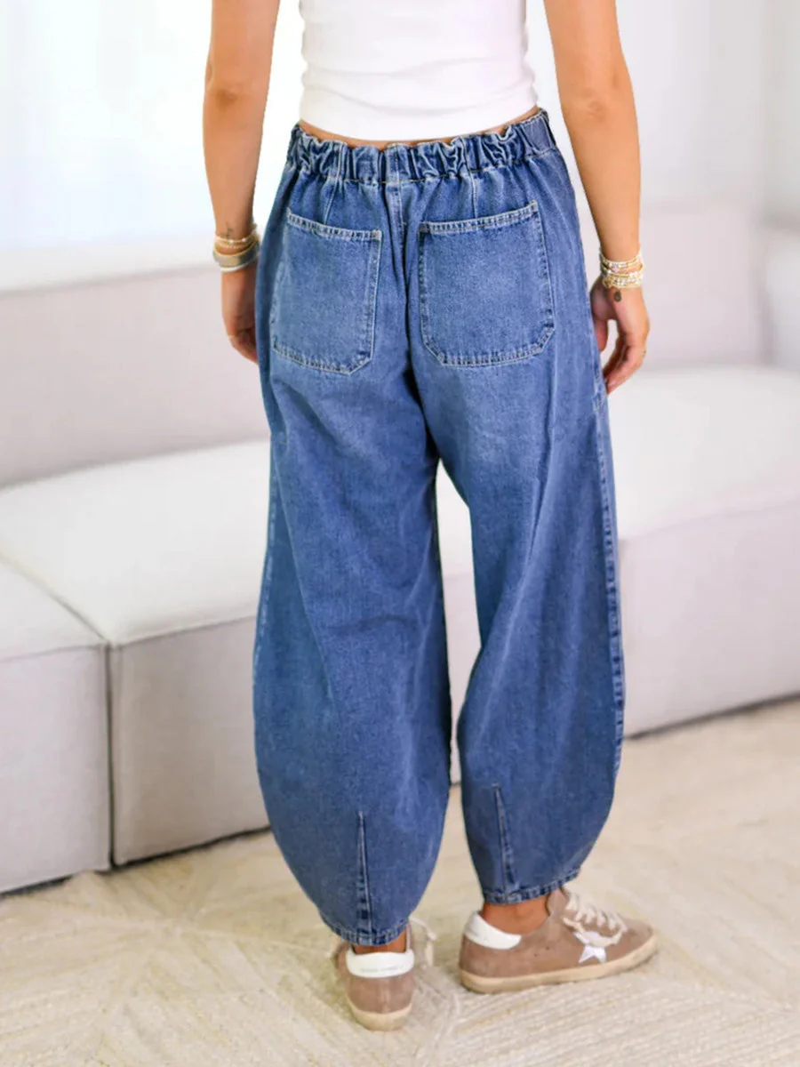 Jean Femme Large à Cordon – Pantalon Denim Décontracté Confortable - Image 3