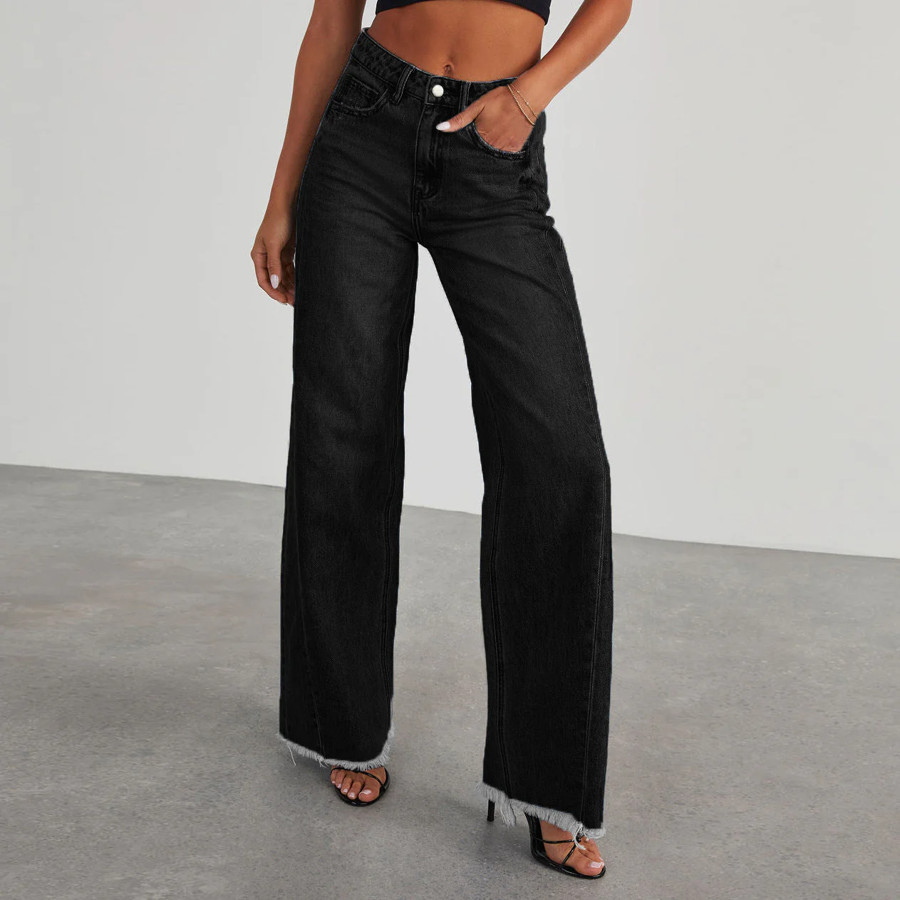 Jean Femme Taille Haute Coupe Large – Denim Décontracté Premium - Image 4
