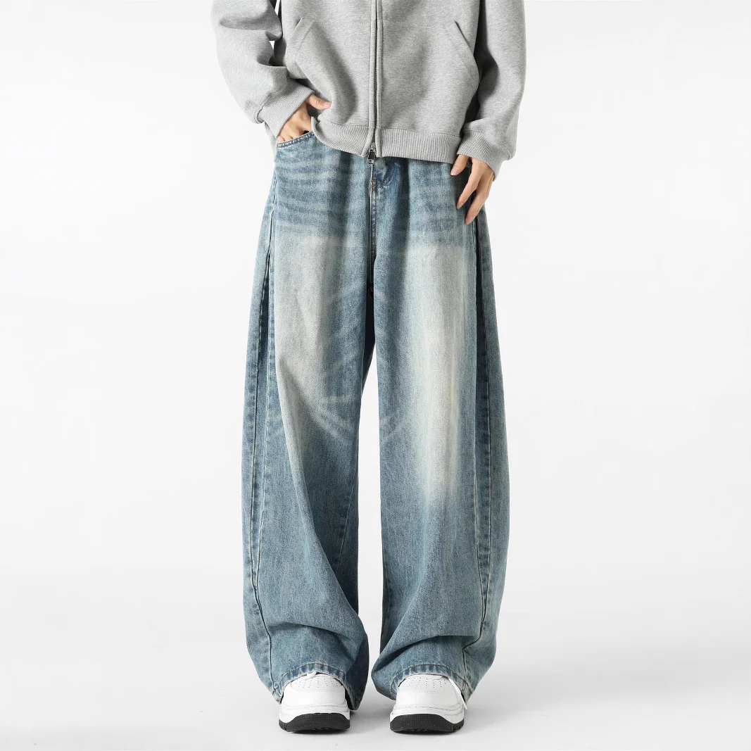 Jean Large et Stylé pour Hommes – Pantalon Décontracté en Denim