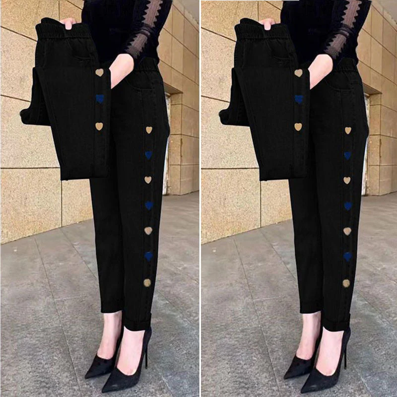 Jean slim femme élastique – Détail cœur sur les côtés pour un look original - Image 8