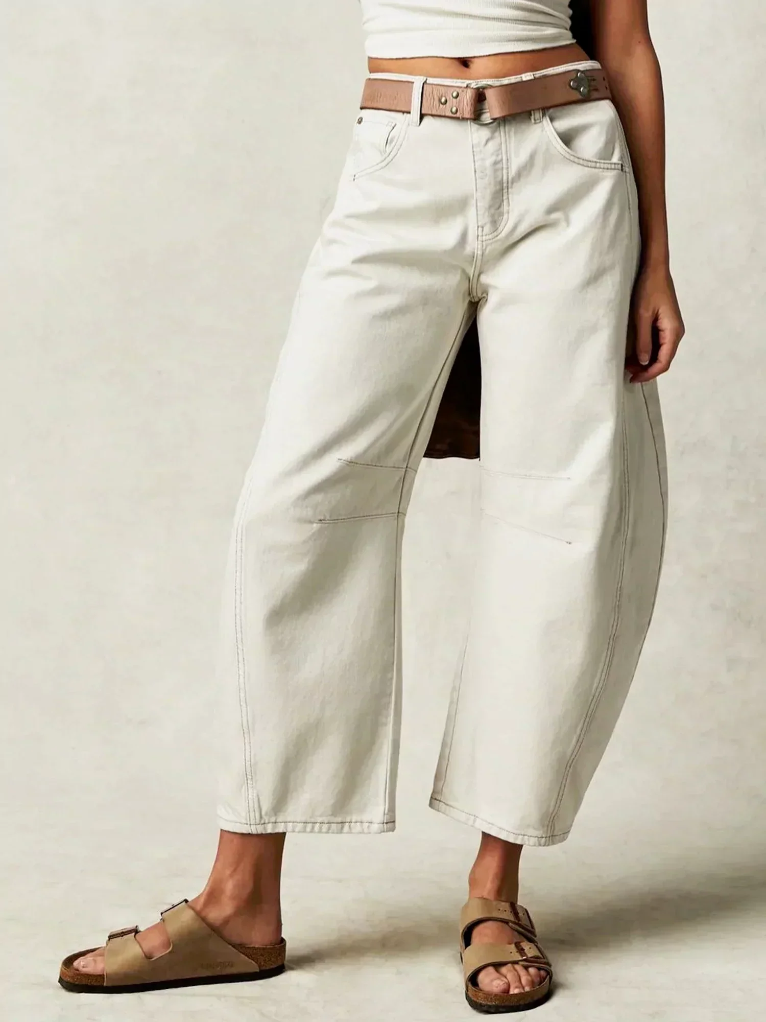Jean Taille Haute Tendance pour Femme – Pantalon en Denim Large et Unique - Image 10