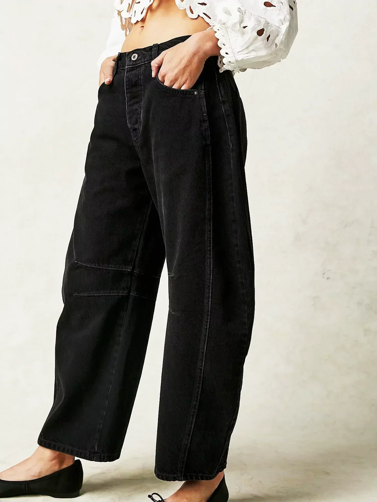 Jean Taille Haute Tendance pour Femme – Pantalon en Denim Large et Unique - Image 5