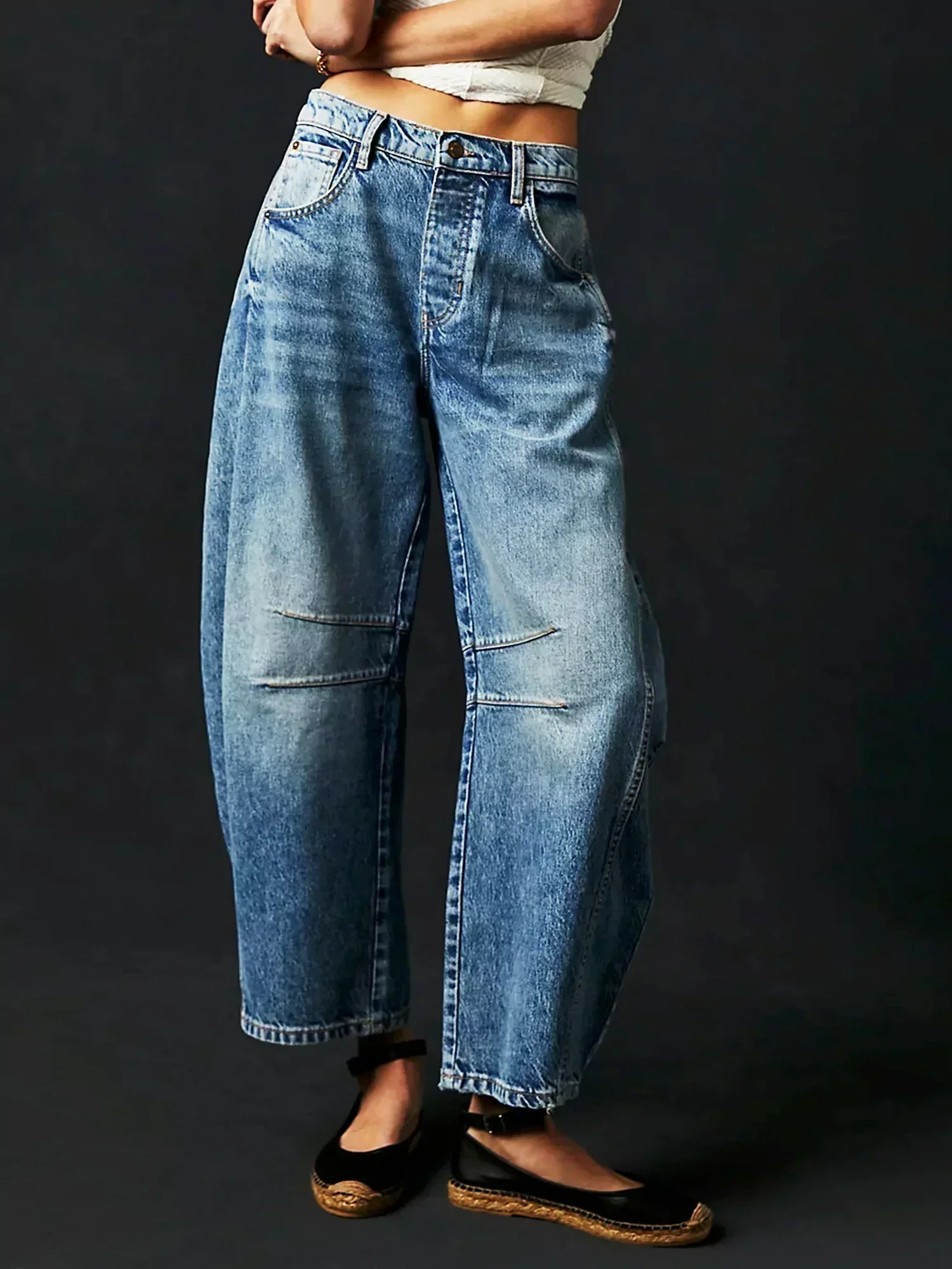 Jean Taille Haute Tendance pour Femme – Pantalon en Denim Large et Unique - Image 6