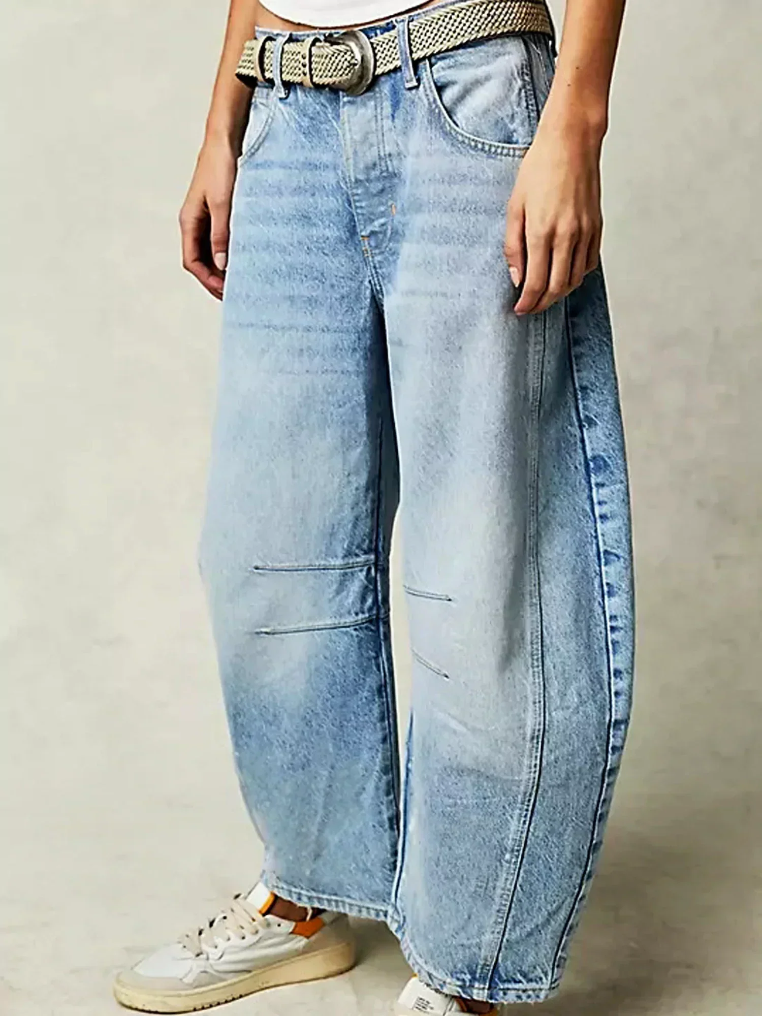 Jean Taille Haute Tendance pour Femme – Pantalon en Denim Large et Unique - Image 7