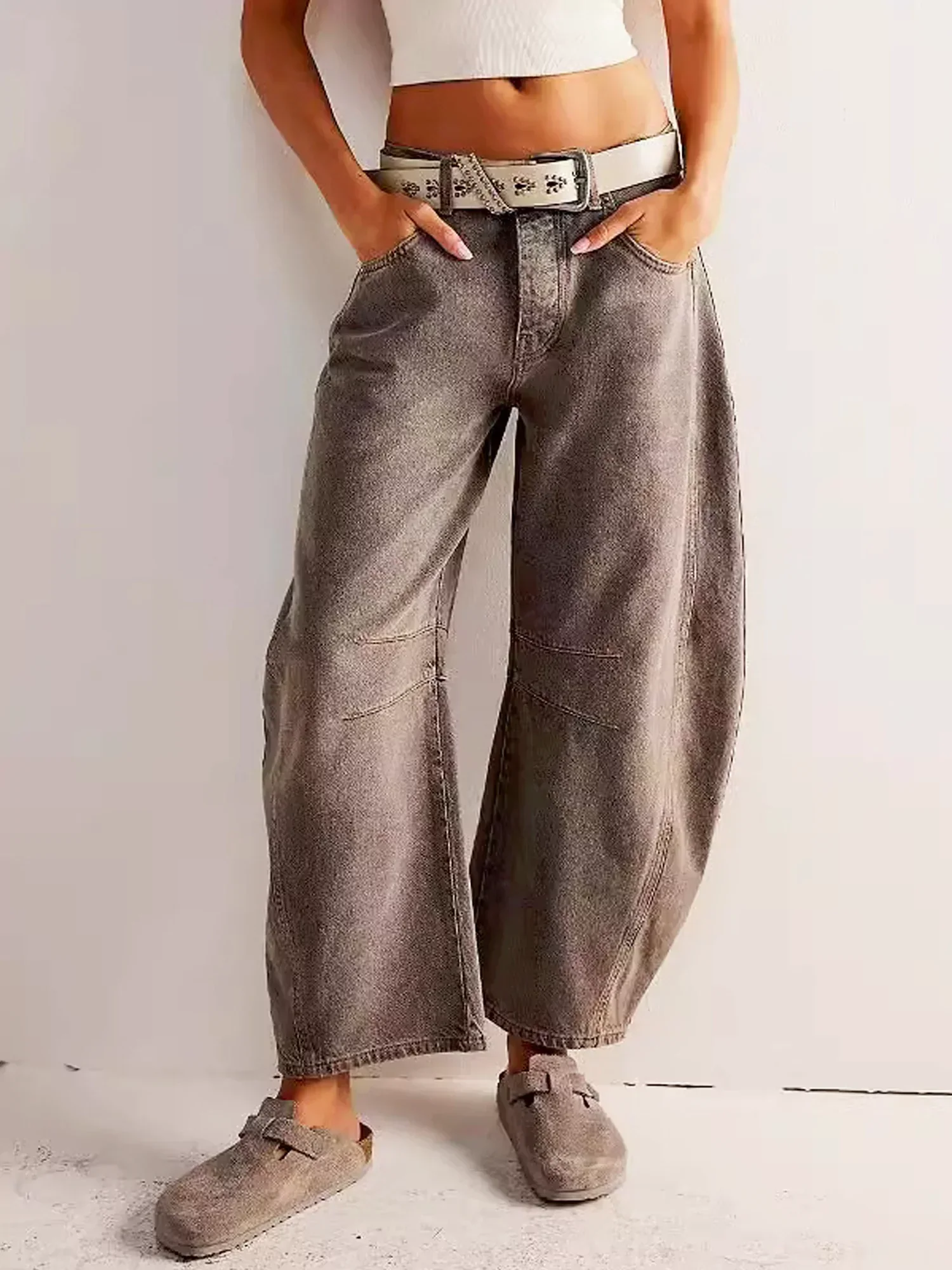 Jean Taille Haute Tendance pour Femme – Pantalon en Denim Large et Unique - Image 8
