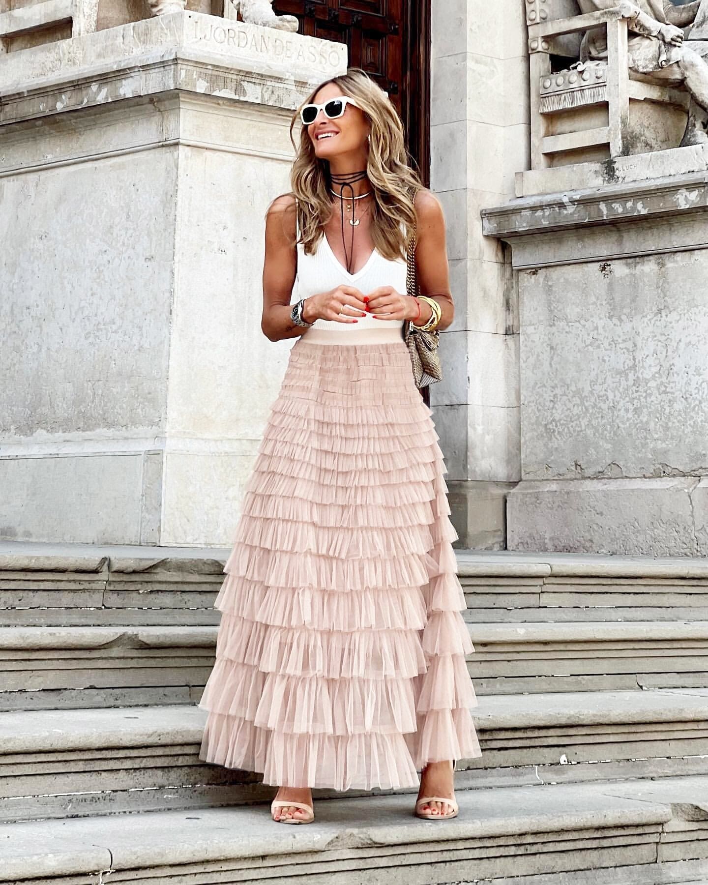Jupe Longue en Tulle avec Taille Élastique - Image 3