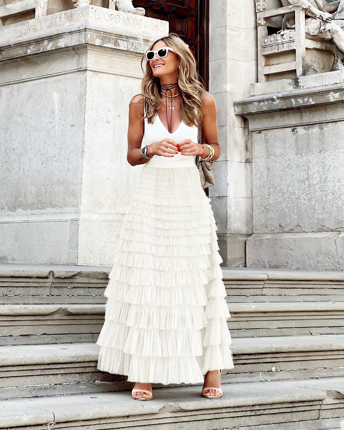 Jupe Longue en Tulle avec Taille Élastique - Image 5